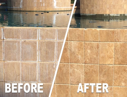 Before and after tile cleaning showing removal of dirt, stains, and buildup for restored surface by Mobile Carpet & Floor Cleaning.