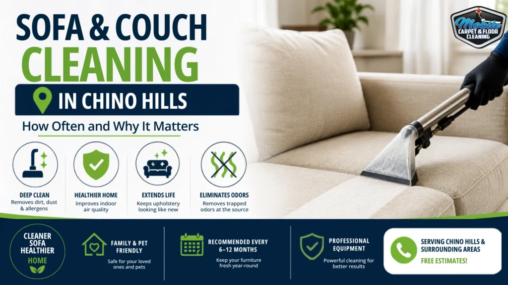Sofa and Couch Cleaning in Chino Hills: How Often and Why It Matters?